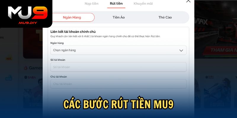 Các bước rút tiền Mu9